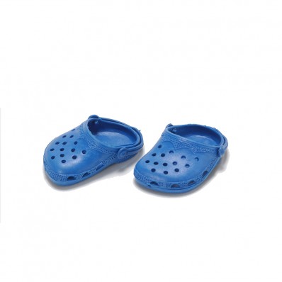 Blue "Rubber Ducs" Slip-on Sandals for 18 inch Dolls 