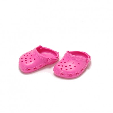 Hot Pink "Rubber Ducs" Slip-on Sandals for 18 inch Dolls 