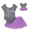 "Sparkle and Glitter" Two Piece Leotard and Tutu Set with Doll Outfit