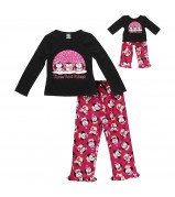 “Three Cool Penguins” Two-Piece Sleepwear Set with Matching Outfit for 18 inch Play Doll