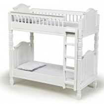 Doll Bunk Bed Wood Furniture for 18 inch Dolls - White