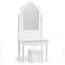 Vanity and Stool Wood Furniture Set for 18 inch Dolls - White